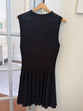 Theory Black Sleeveless Knit Dress | Fit & Flare | Size L